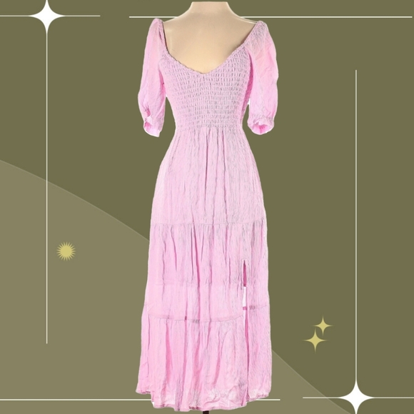 🍋✨ Abercrombie Pink smocked short sleeved dress - Picture 1 of 7